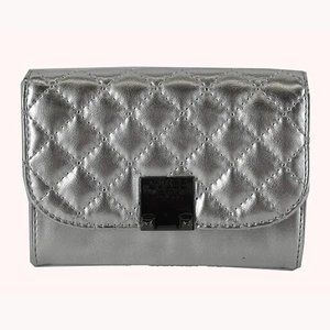 GUESS DELANEY Mini Grey Faux Leather Wallet